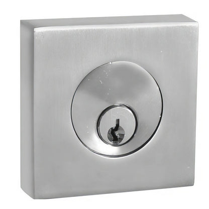 Emtek Square Style Brass Modern Double Cylinder Deadbolt