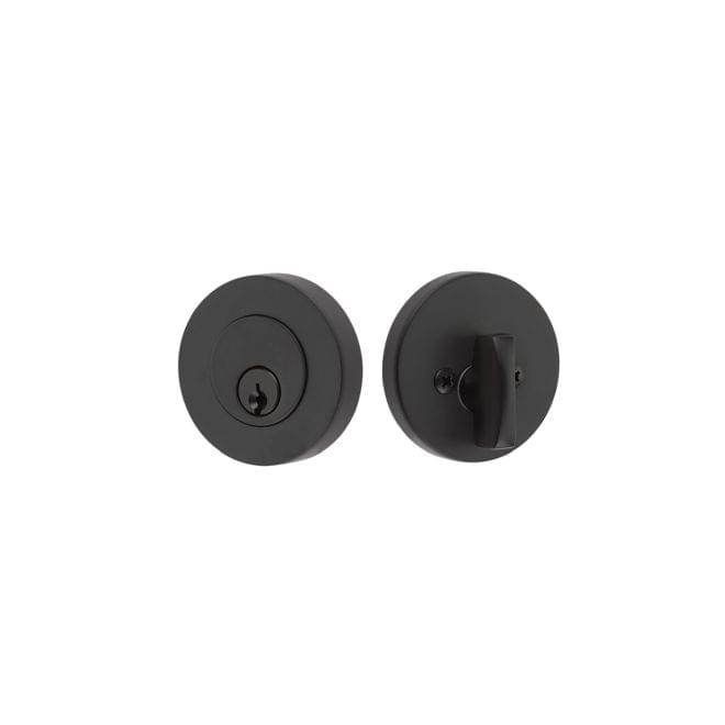 Emtek 8423US19 Modern Disc Single Cylinder Deadbolt with 2-3/8" and 2-3/4" Backset for 1-3/4" Door Flat Black Finish.