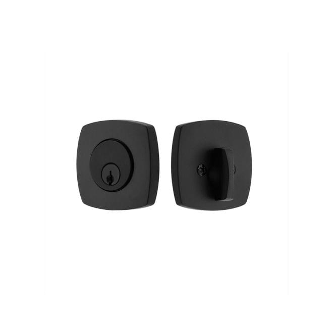 Emtek 8426US19 Urban Modern Single Cylinder Deadbolt with 2-3/8" and 2-3/4" Backset for 1-3/4" Door Flat Black Finish.