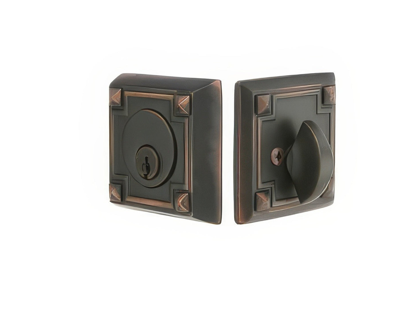 Emtek Arts and Crafts Style Designer Brass Single Cylinder Deadbolt