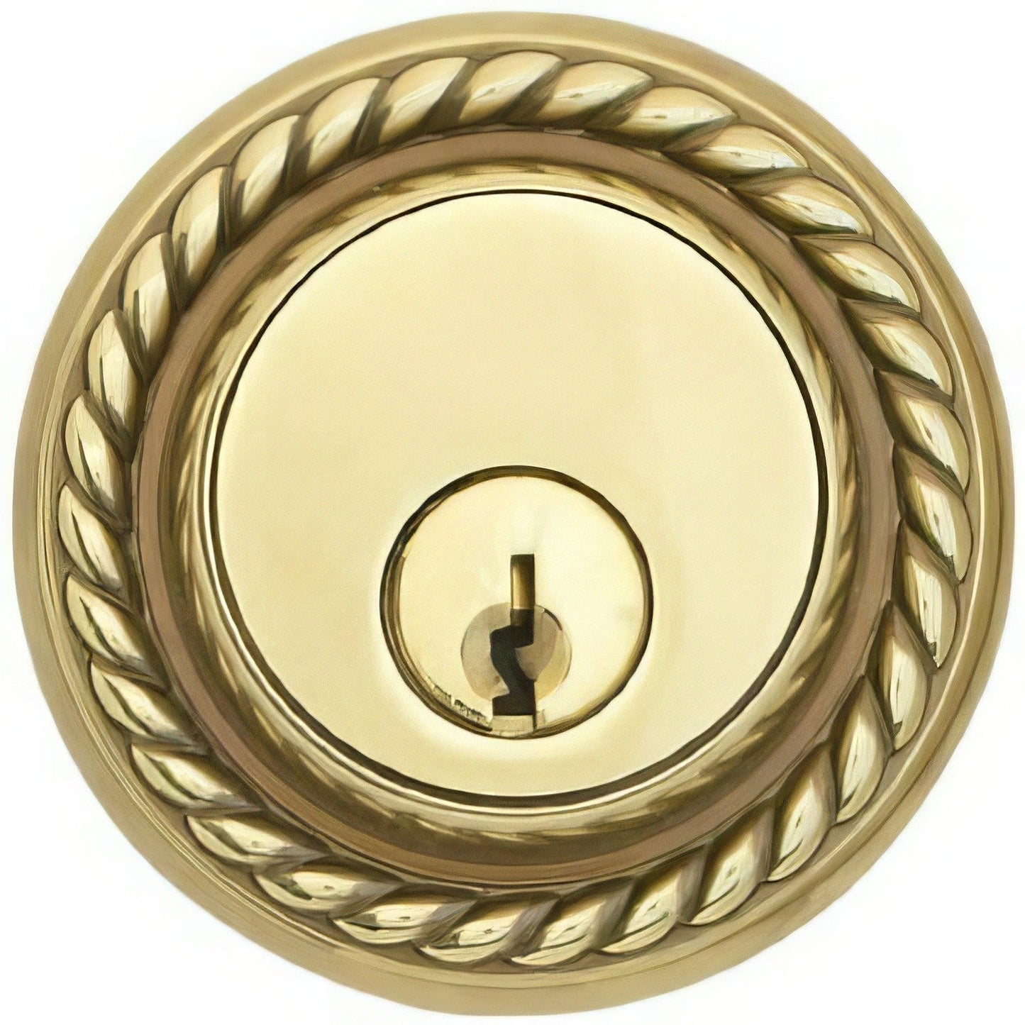 Emtek 8464US Rope Style Designer Brass Single Cylinder Deadbolt