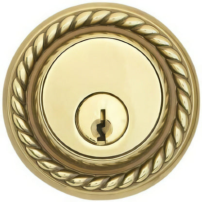 Emtek 8464US Rope Style Designer Brass Single Cylinder Deadbolt