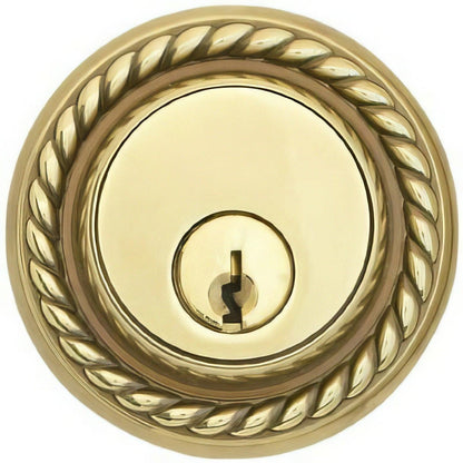 Emtek 8464US Rope Style Designer Brass Single Cylinder Deadbolt