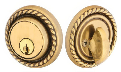 Emtek 8464US Rope Style Designer Brass Single Cylinder Deadbolt