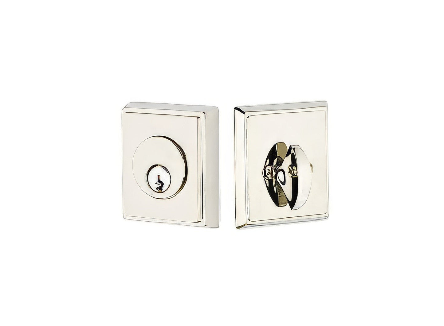 Emtek Rectangular Style Brass Modern Single Cylinder Deadbolt