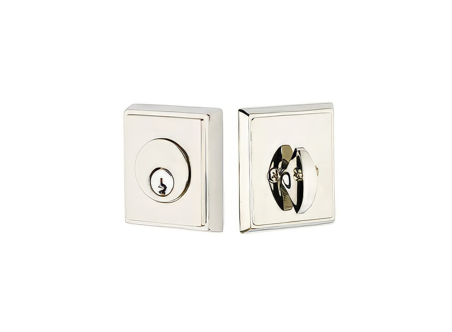 Emtek Rectangular Style Brass Modern Single Cylinder Deadbolt