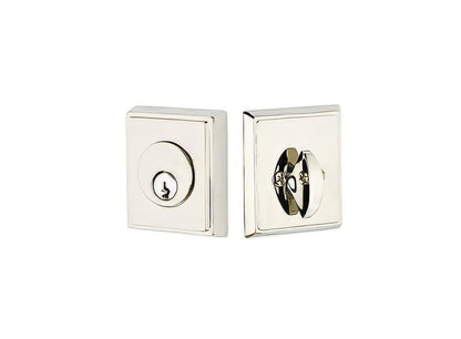 Emtek Rectangular Style Brass Modern Single Cylinder Deadbolt