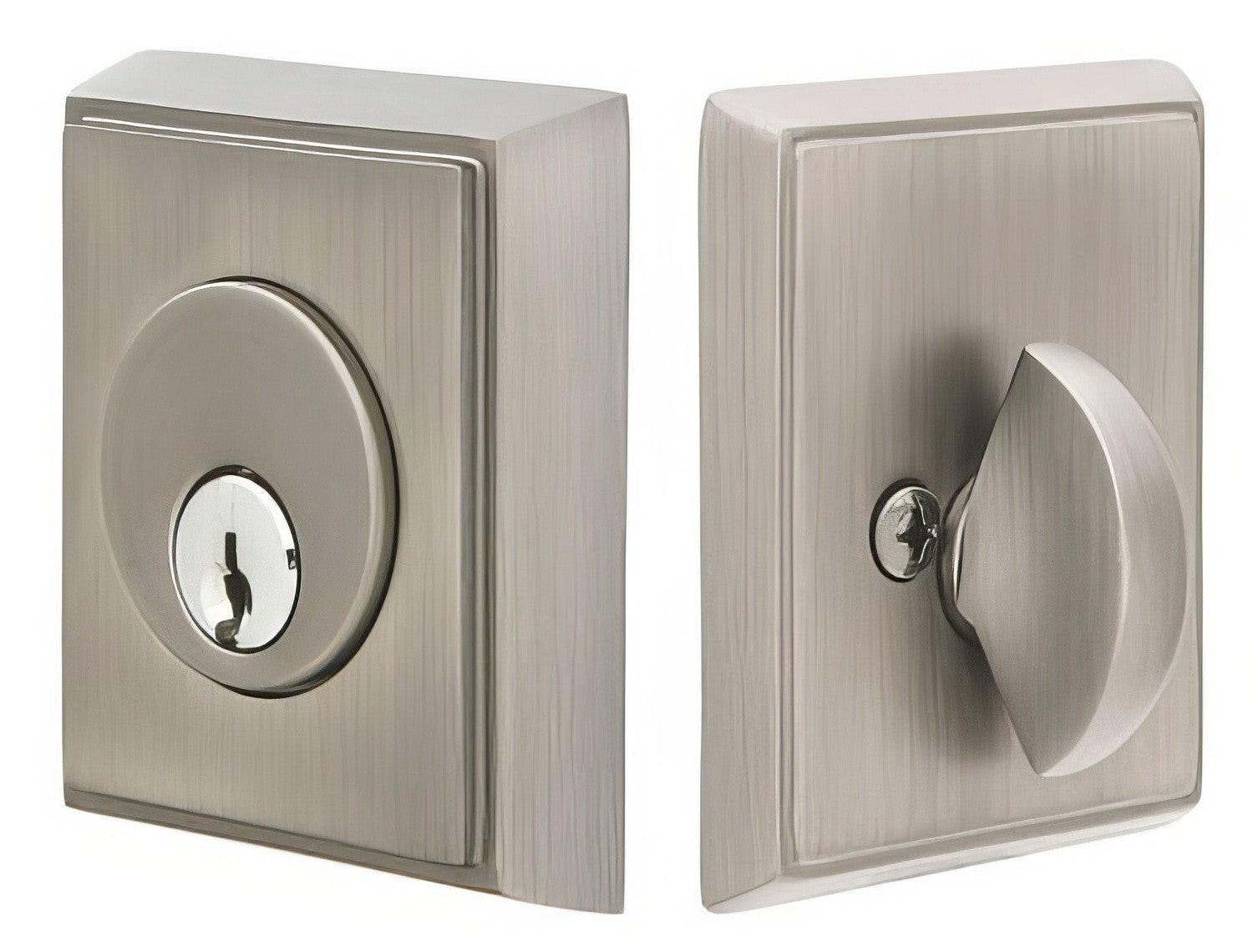Emtek Rectangular Style Brass Modern Single Cylinder Deadbolt