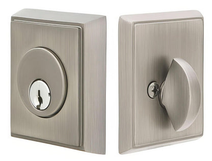 Emtek Rectangular Style Brass Modern Single Cylinder Deadbolt