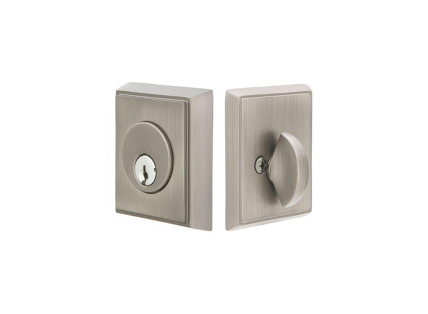Emtek Rectangular Style Brass Modern Single Cylinder Deadbolt