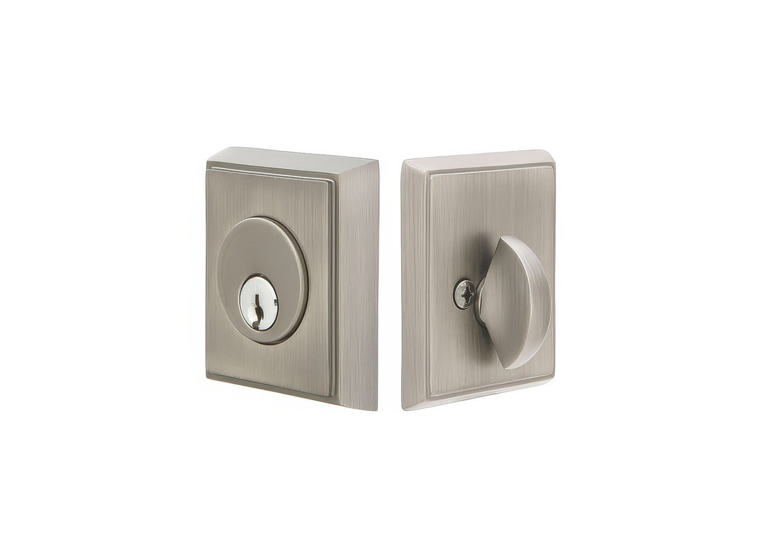 Emtek Rectangular Style Brass Modern Single Cylinder Deadbolt
