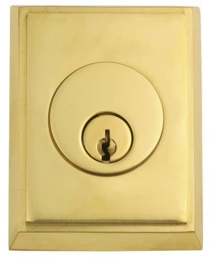 Emtek Rectangular Style Brass Modern Single Cylinder Deadbolt