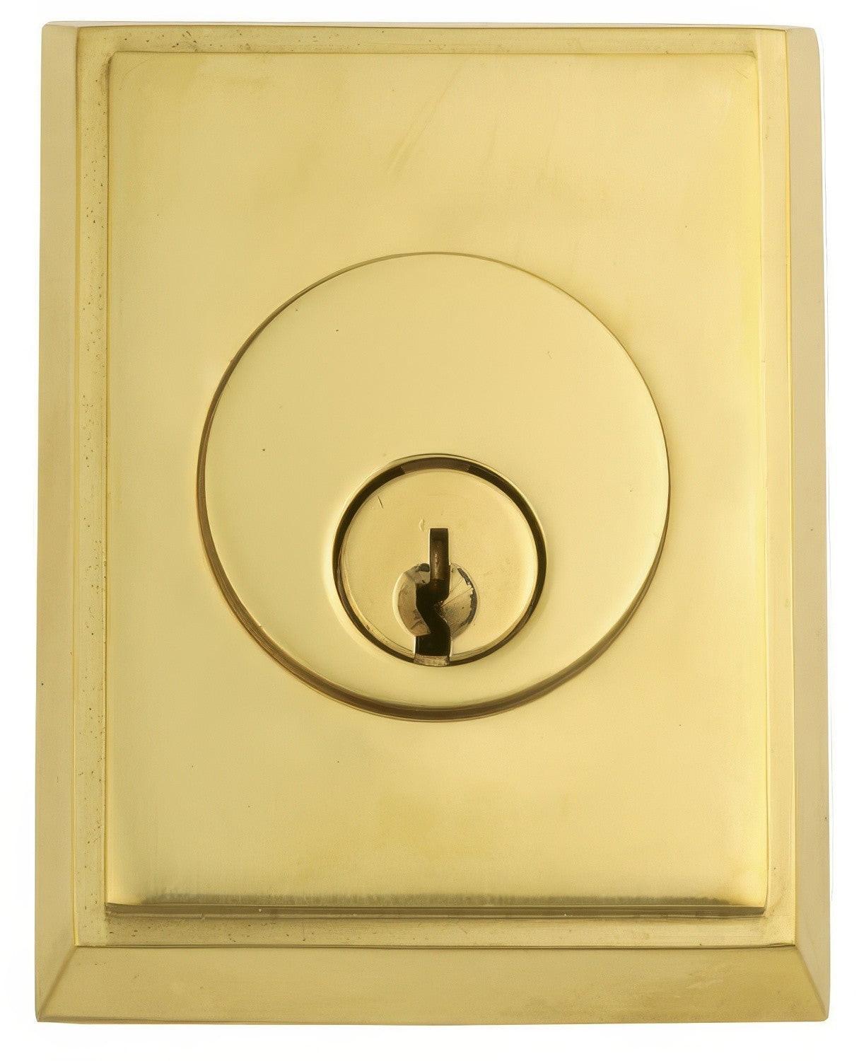 Emtek Rectangular Style Brass Modern Single Cylinder Deadbolt