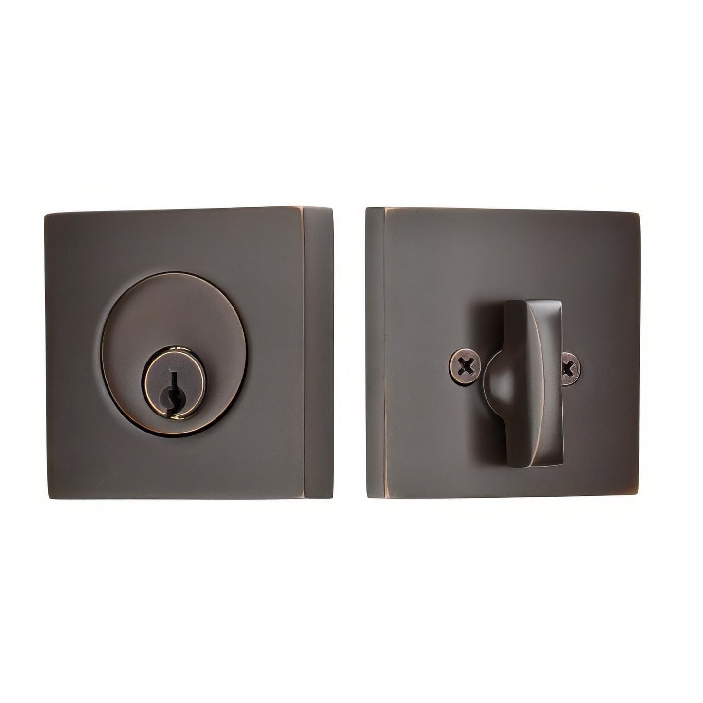 Emtek 8469US Square Brass Modern Keyed Entry Single Cylinder Deadbolt