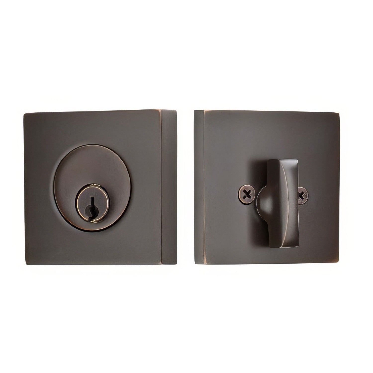 Emtek 8469US Square Brass Modern Keyed Entry Single Cylinder Deadbolt
