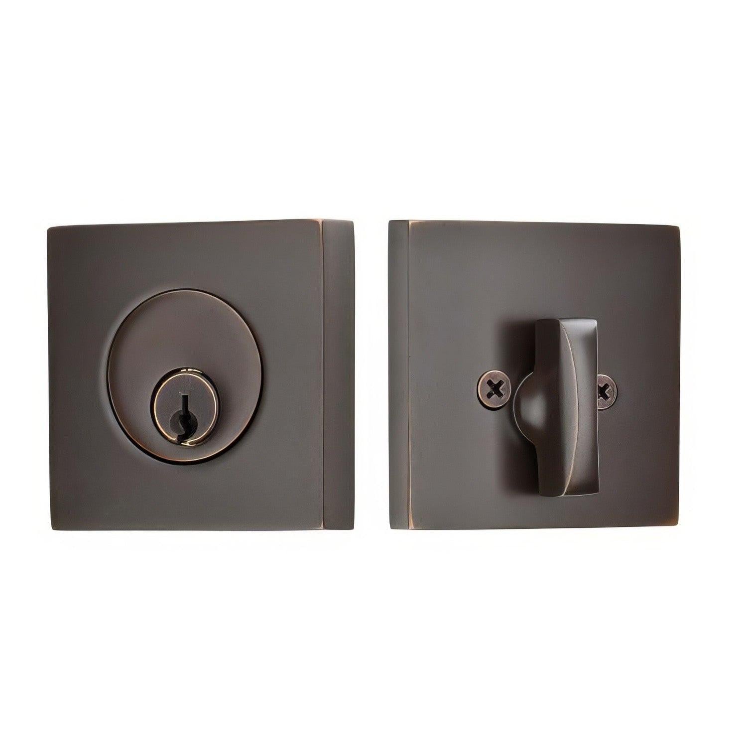 Emtek 8469US Square Brass Modern Keyed Entry Single Cylinder Deadbolt