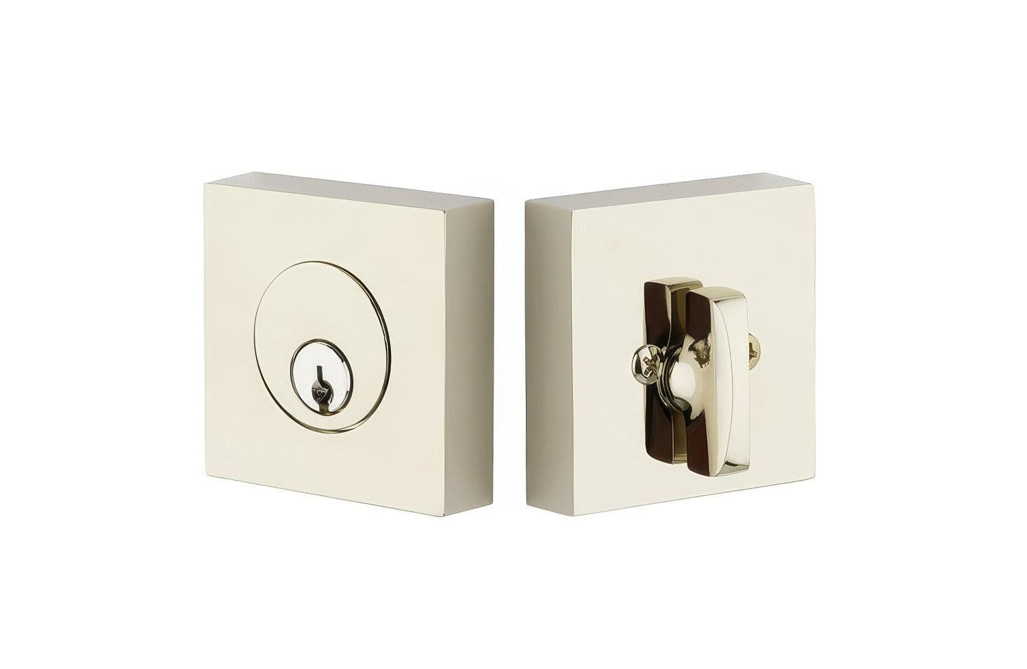 Emtek 8469US Square Brass Modern Keyed Entry Single Cylinder Deadbolt