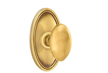 Emtek 8520EUS7 Egg Knob Dummy Pair with Oval Rose for 1-1/4" to 2" Door French Antique Brass Finish.