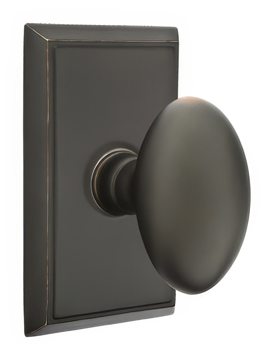 Emtek 8521EUS Egg Knob Dummy Pair With Rectangular Rose