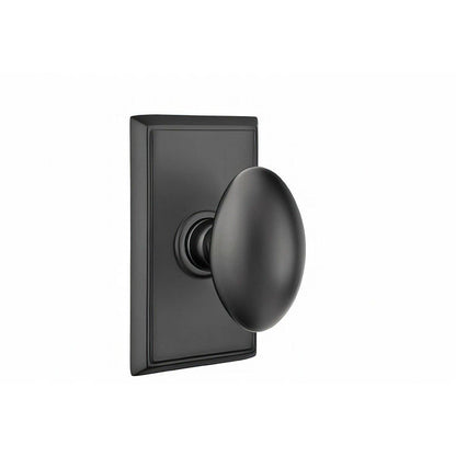 Emtek 8521EUS Egg Knob Dummy Pair With Rectangular Rose.