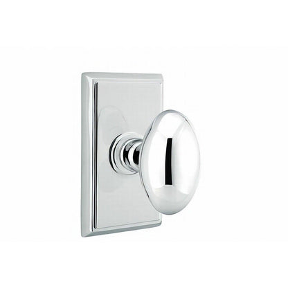 Emtek 8521EUS Egg Knob Dummy Pair With Rectangular Rose.