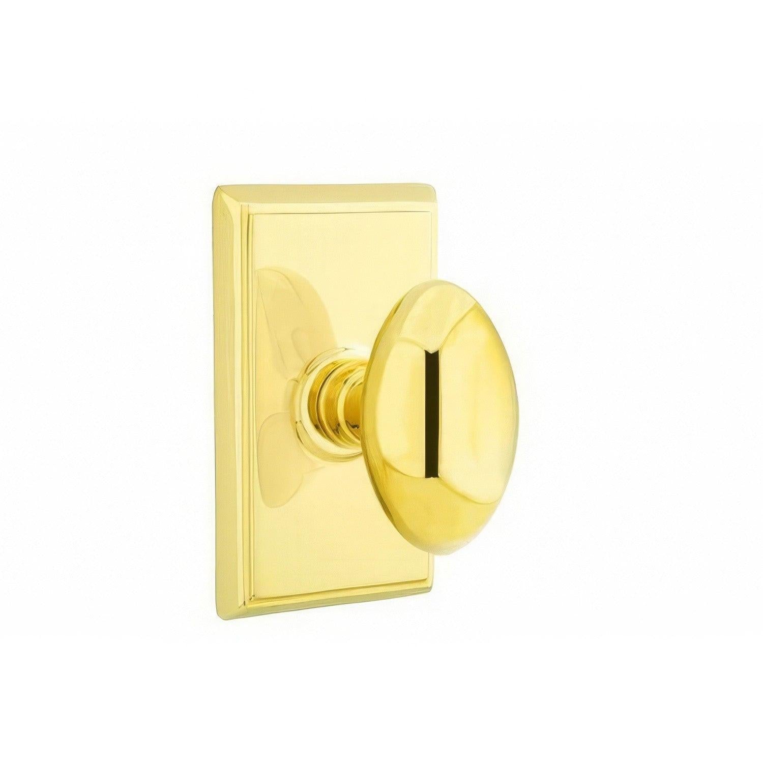 Emtek 8521EUS Egg Knob Dummy Pair With Rectangular Rose.