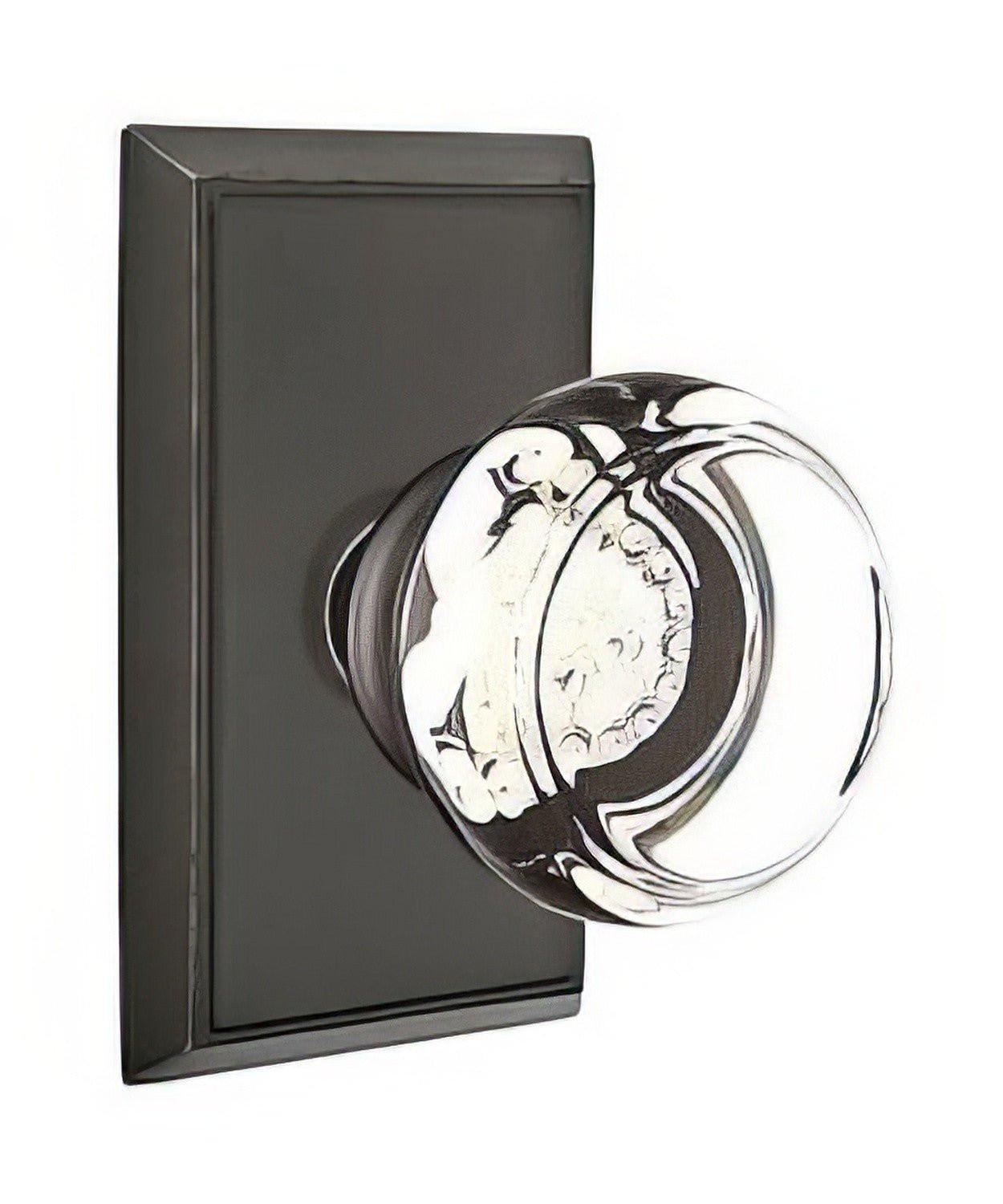 Emtek 8521GTUS Georgetown Crystal Knob Dummy Pair With Rectangular Rose.