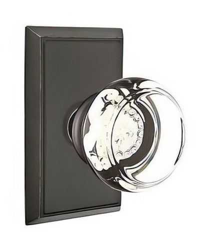 Emtek 8521GTUS Georgetown Crystal Knob Dummy Pair With Rectangular Rose.