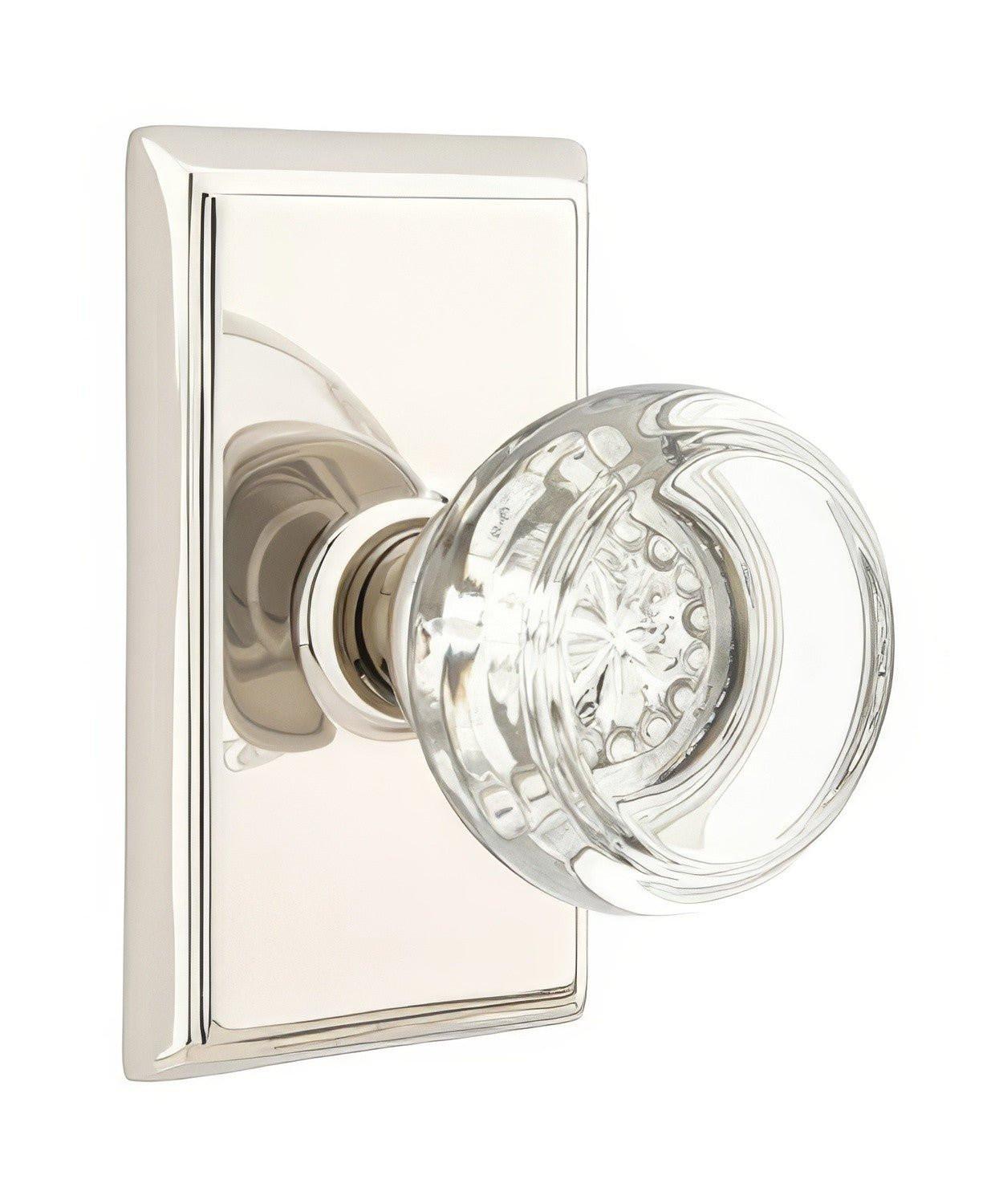 Emtek 8521GTUS Georgetown Crystal Knob Dummy Pair With Rectangular Rose.