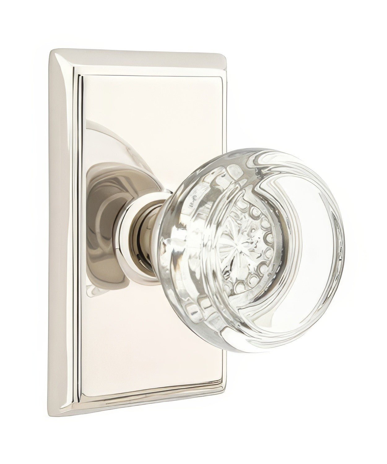 Emtek 8521GTUS Georgetown Crystal Knob Dummy Pair With Rectangular Rose