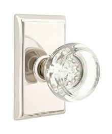 Emtek 8521GTUS Georgetown Crystal Knob Dummy Pair With Rectangular Rose