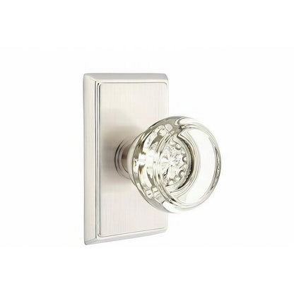 Emtek 8521GTUS Georgetown Crystal Knob Dummy Pair With Rectangular Rose.