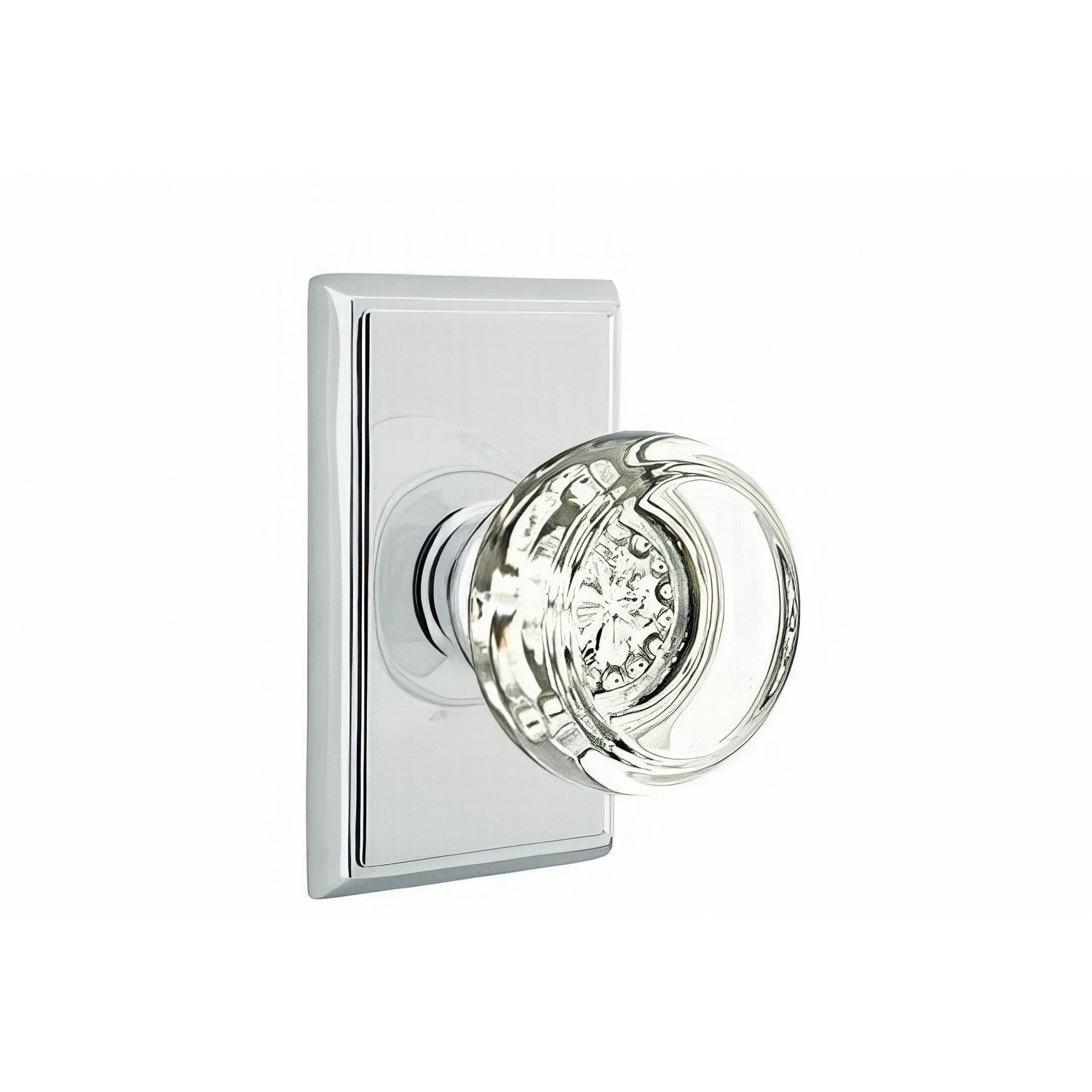Emtek 8521GTUS Georgetown Crystal Knob Dummy Pair With Rectangular Rose