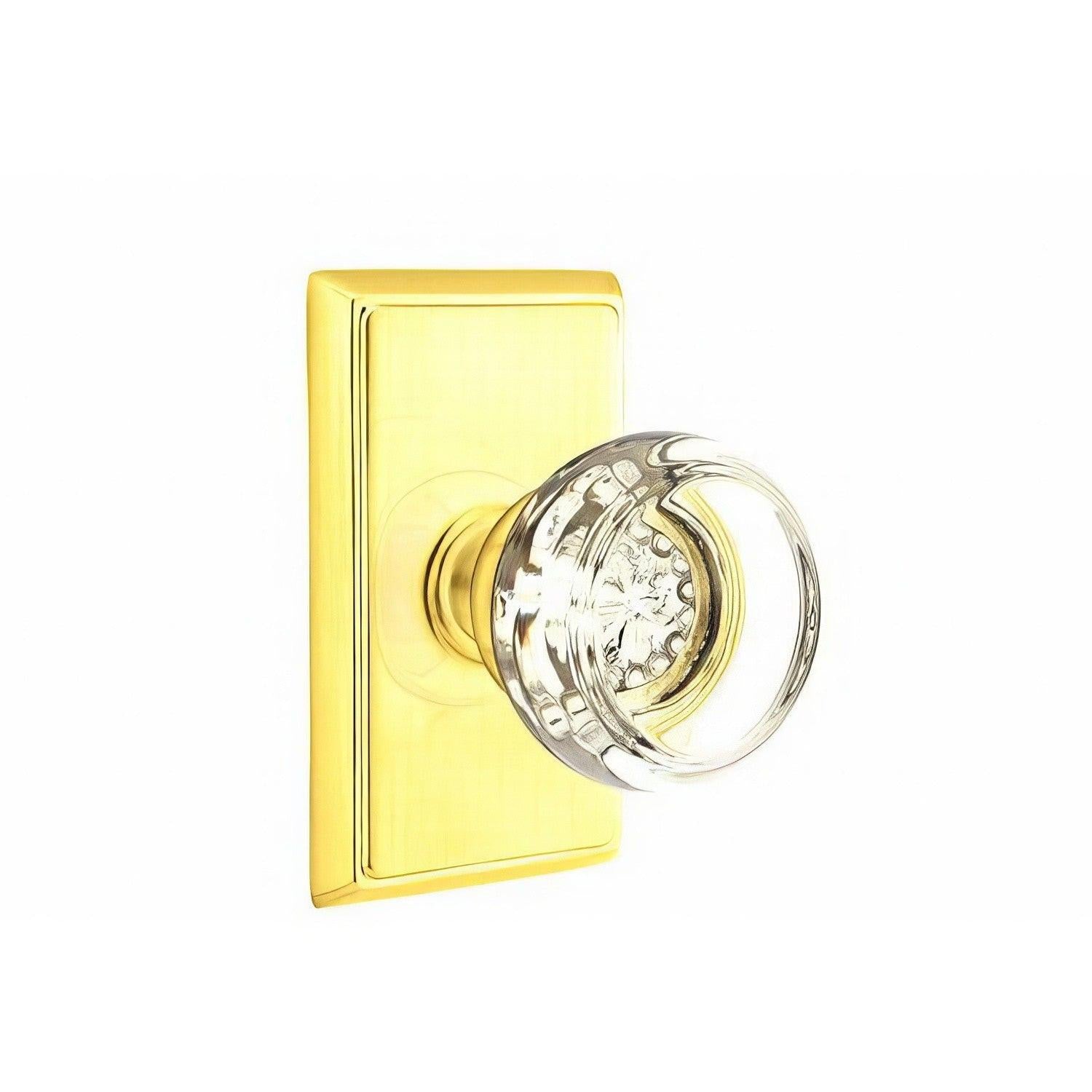 Emtek 8521GTUS Georgetown Crystal Knob Dummy Pair With Rectangular Rose.