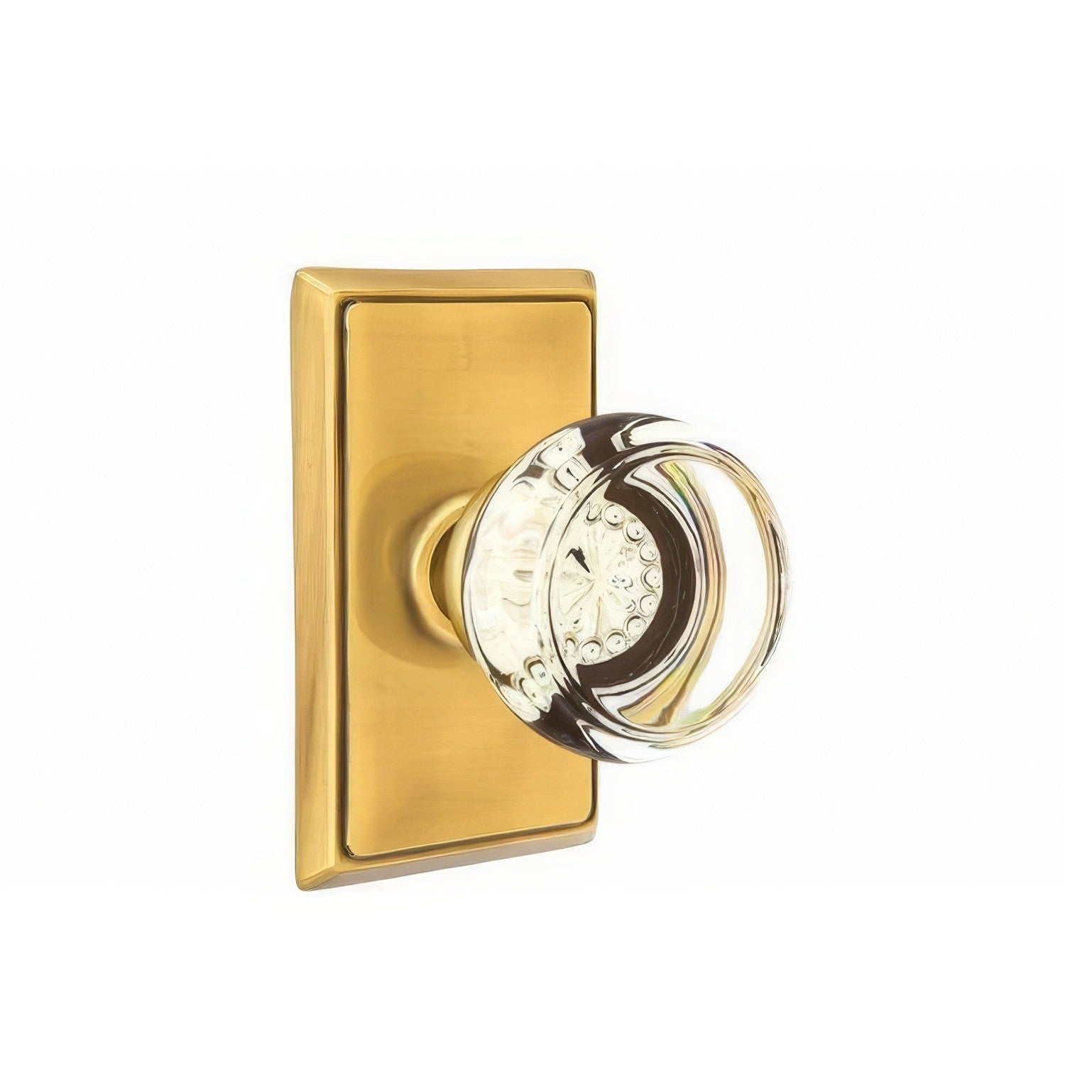 Emtek 8521GTUS Georgetown Crystal Knob Dummy Pair With Rectangular Rose