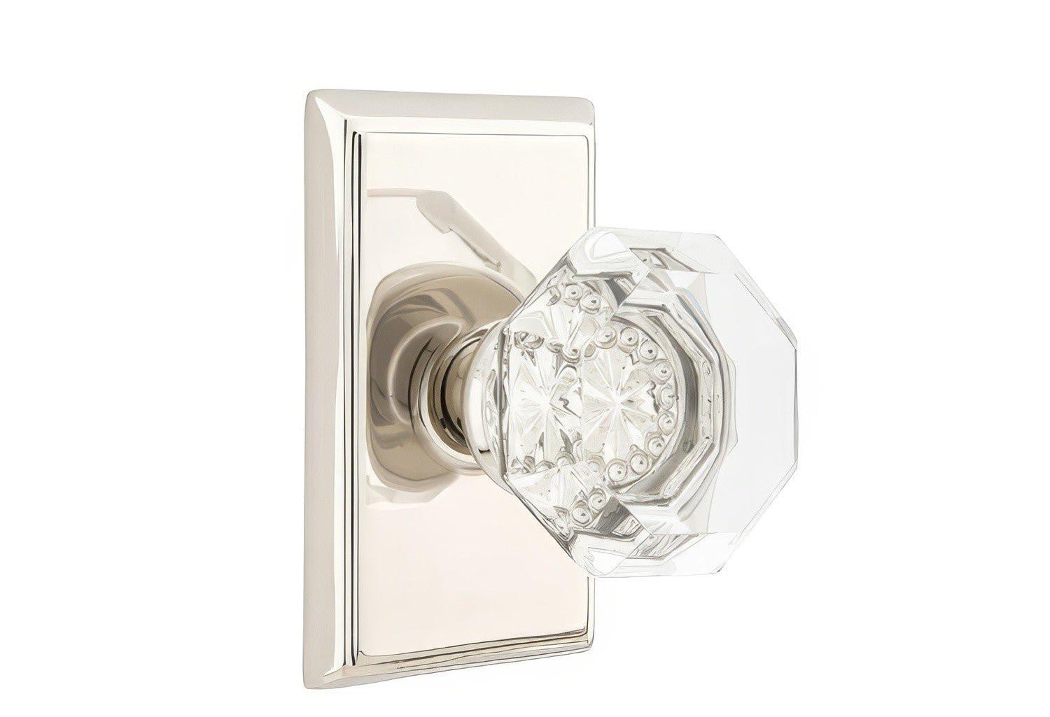 Emtek 8521OTUS Old Town Crystal Knob Dummy Pair With Rectangular Rose.