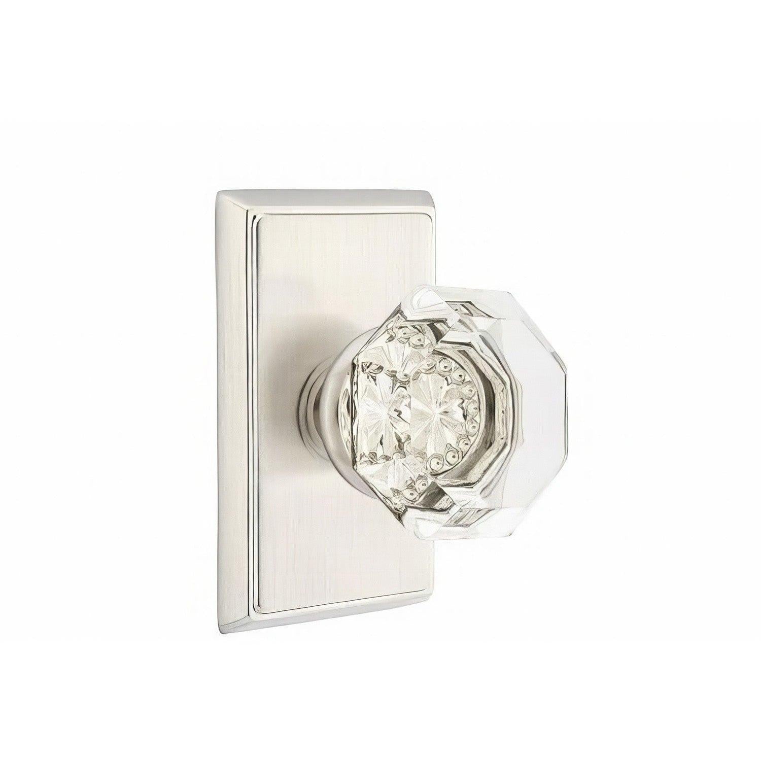Emtek 8521OTUS Old Town Crystal Knob Dummy Pair With Rectangular Rose.
