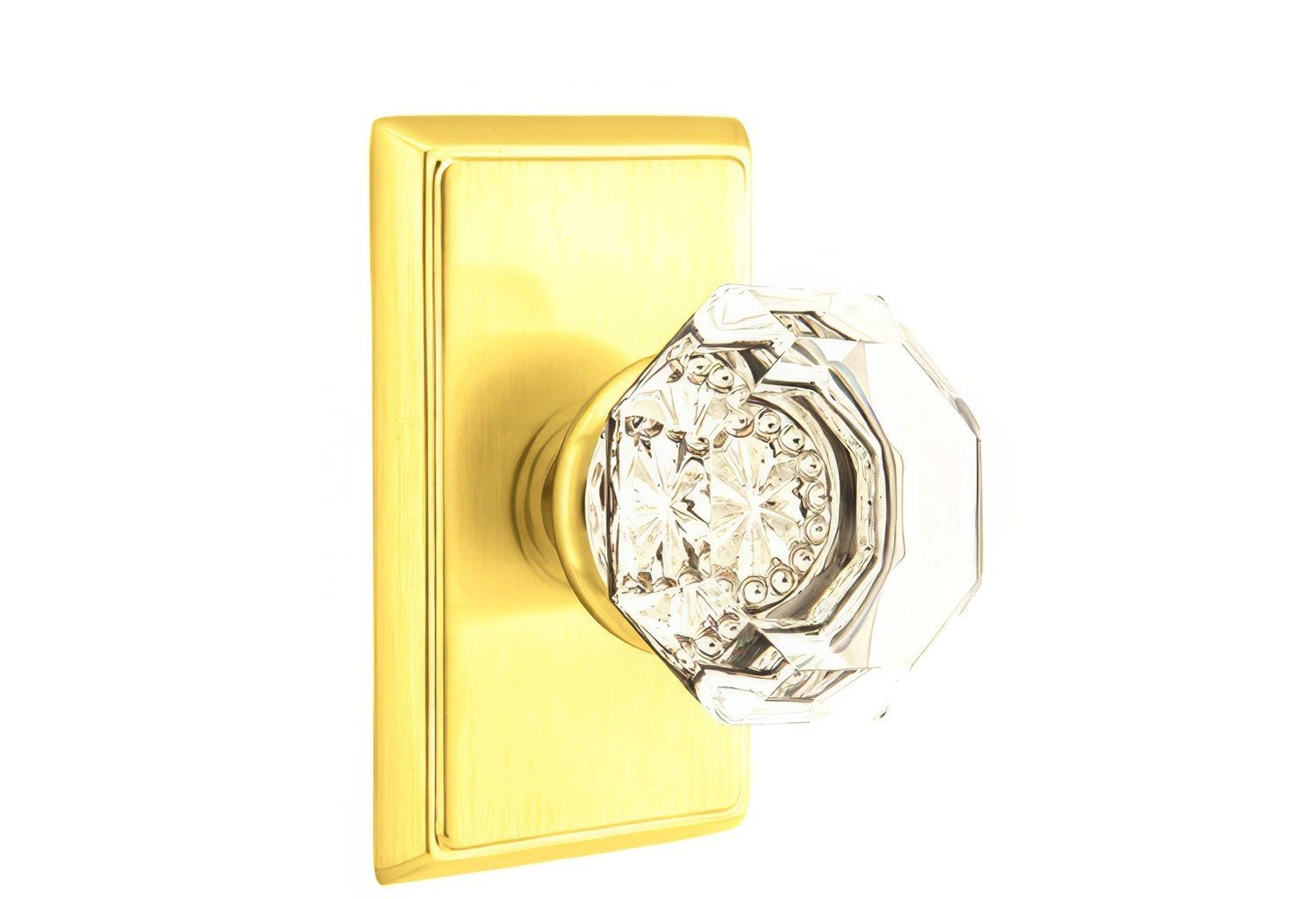 Emtek 8521OTUS Old Town Crystal Knob Dummy Pair With Rectangular Rose