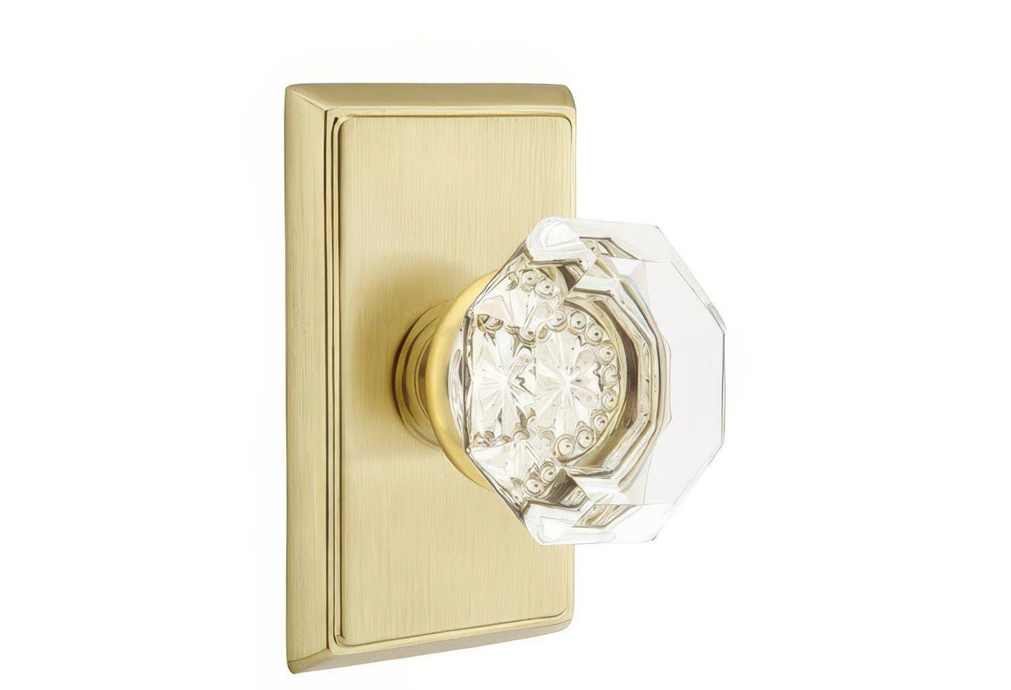 Emtek 8521OTUS Old Town Crystal Knob Dummy Pair With Rectangular Rose.