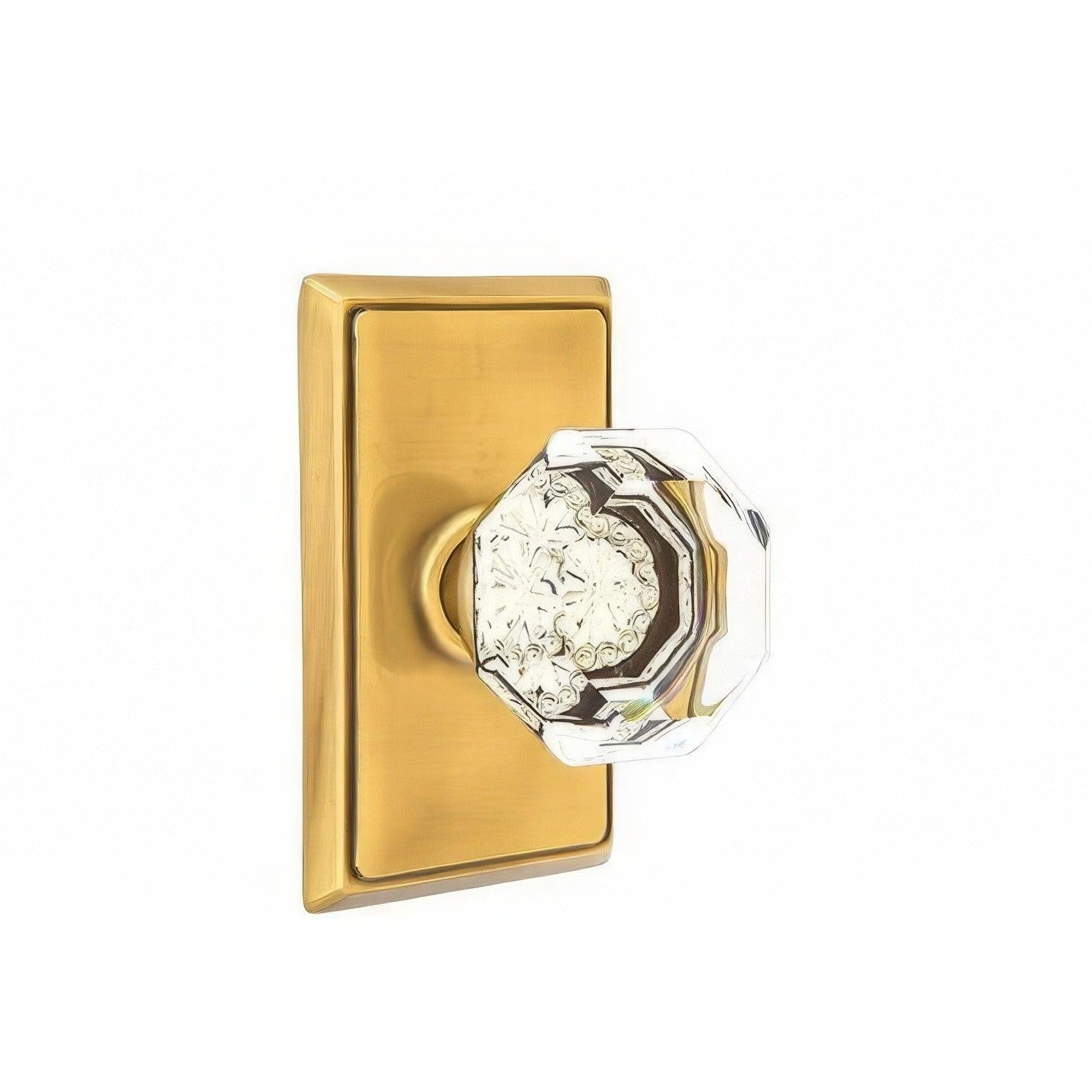Emtek 8521OTUS Old Town Crystal Knob Dummy Pair With Rectangular Rose.
