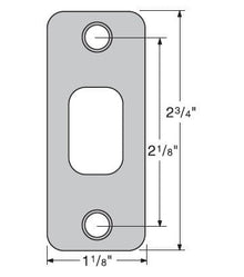 Kwikset 85279-009 1-1/8" x 2-3/4" Round Corner Deadbolt Strike Satin Nickel Finish.