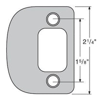 Kwikset 85303-016 Radius Corner Deadbolt Full Lip Strike for US26 Bright Chrome and US26D Satin Chrome Finish.