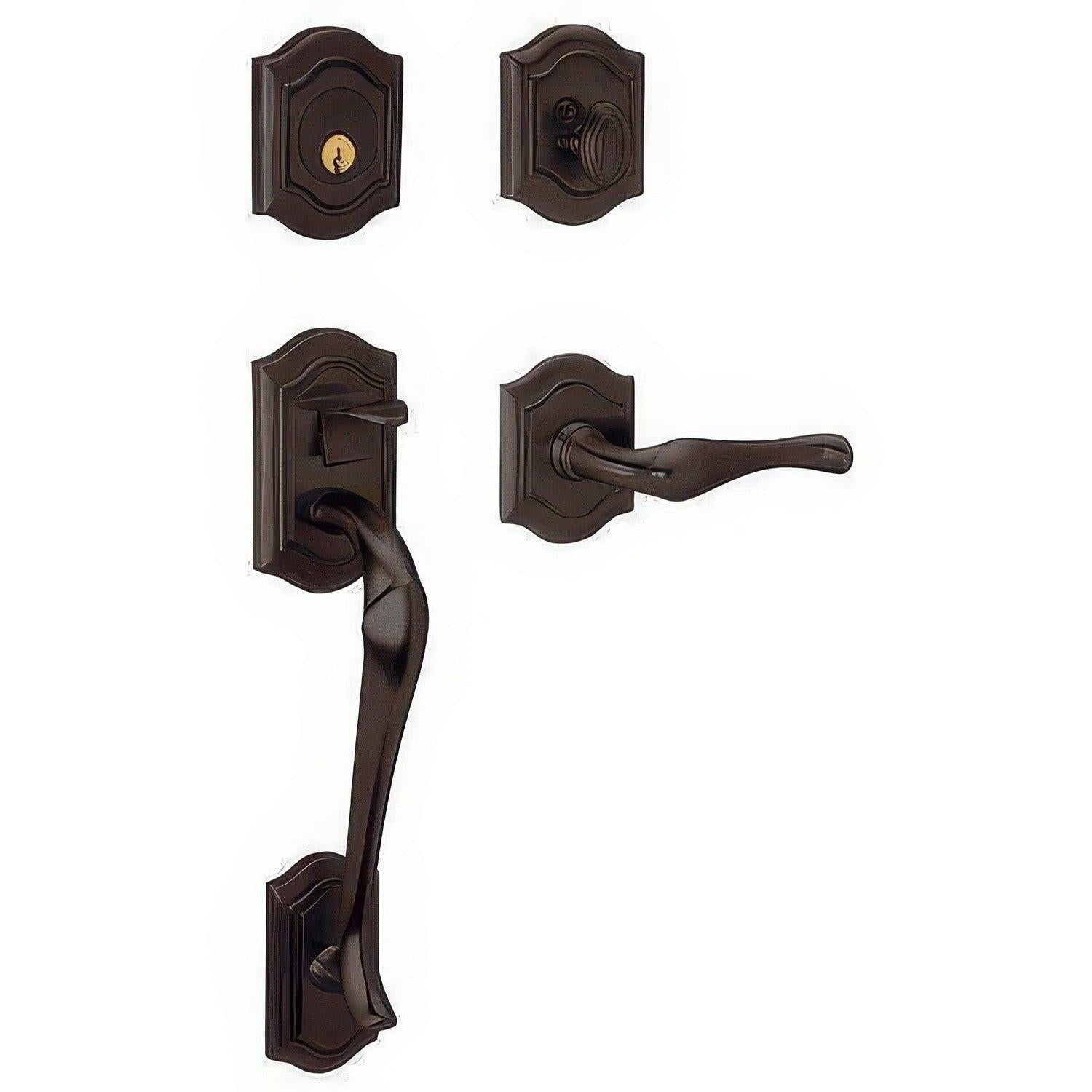 Baldwin 85327.LFD Left Hand Bethpage Full Dummy Double Cylinder Handleset.