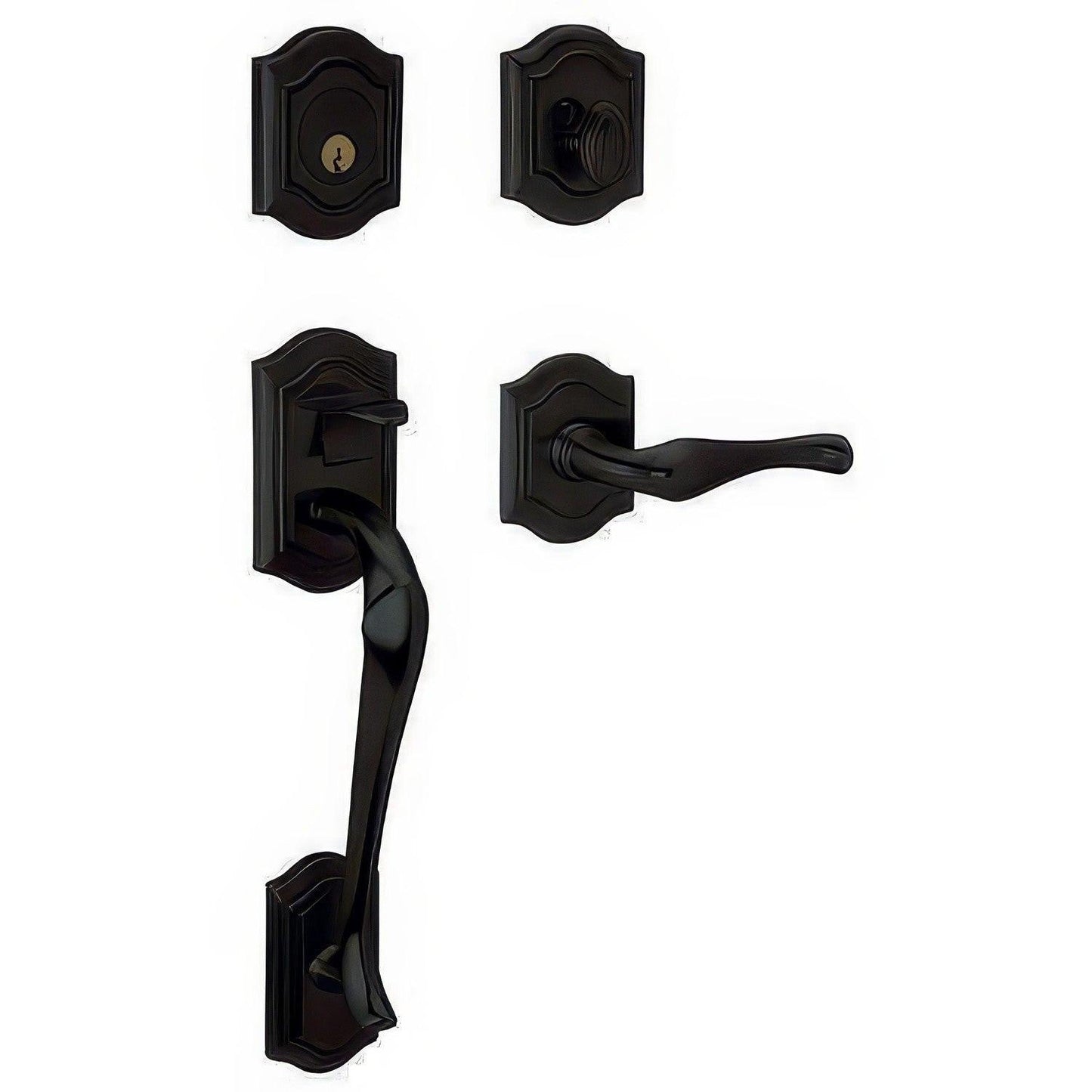 Baldwin 85327.RFD Right Hand Bethpage Full Dummy Double Cylinder Handleset.