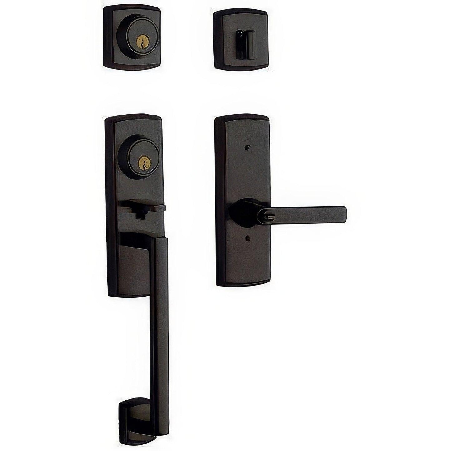 Baldwin 85385.2RH Right Hand Soho Single Cylinder Handleset with Soho Interior Lever