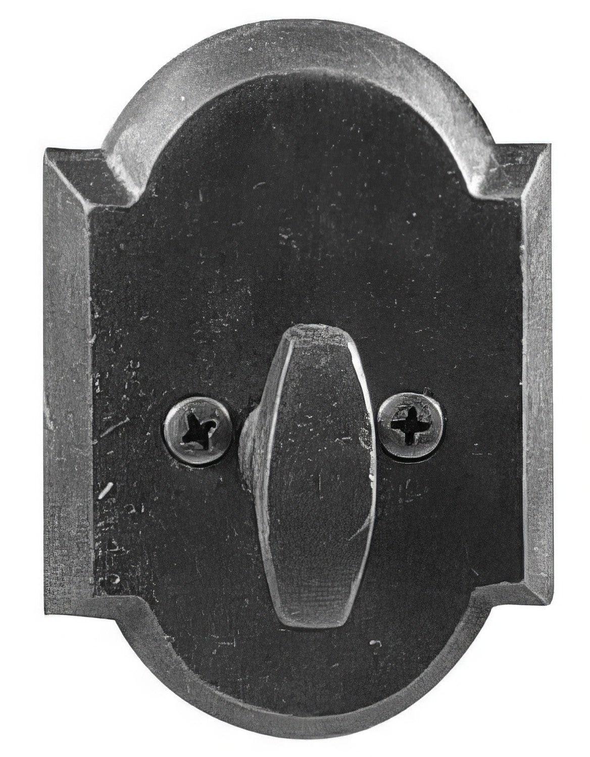 Emtek #1 Style Sandcast Bronze One-Sided Deadbolt.