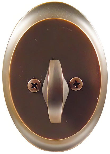 Emtek Saratoga Style Classic Brass One-Sided Deadbolt.