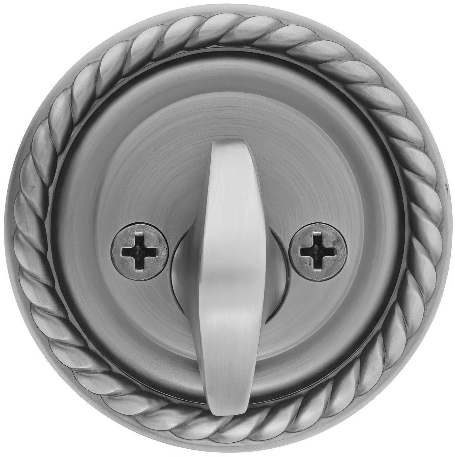 Emtek Rope Style Designer Brass One-Sided Deadbolt.