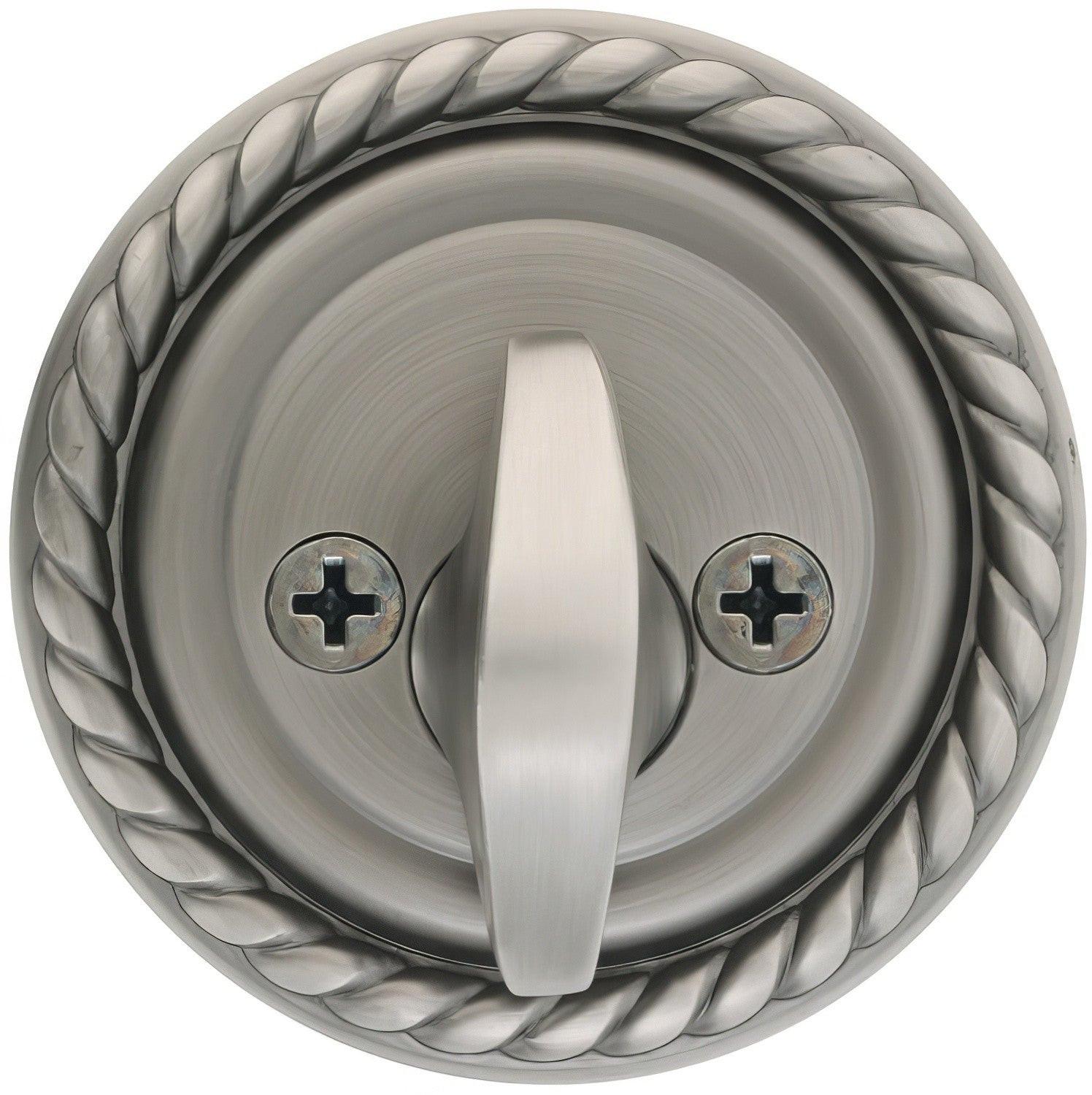 Emtek Rope Style Designer Brass One-Sided Deadbolt.