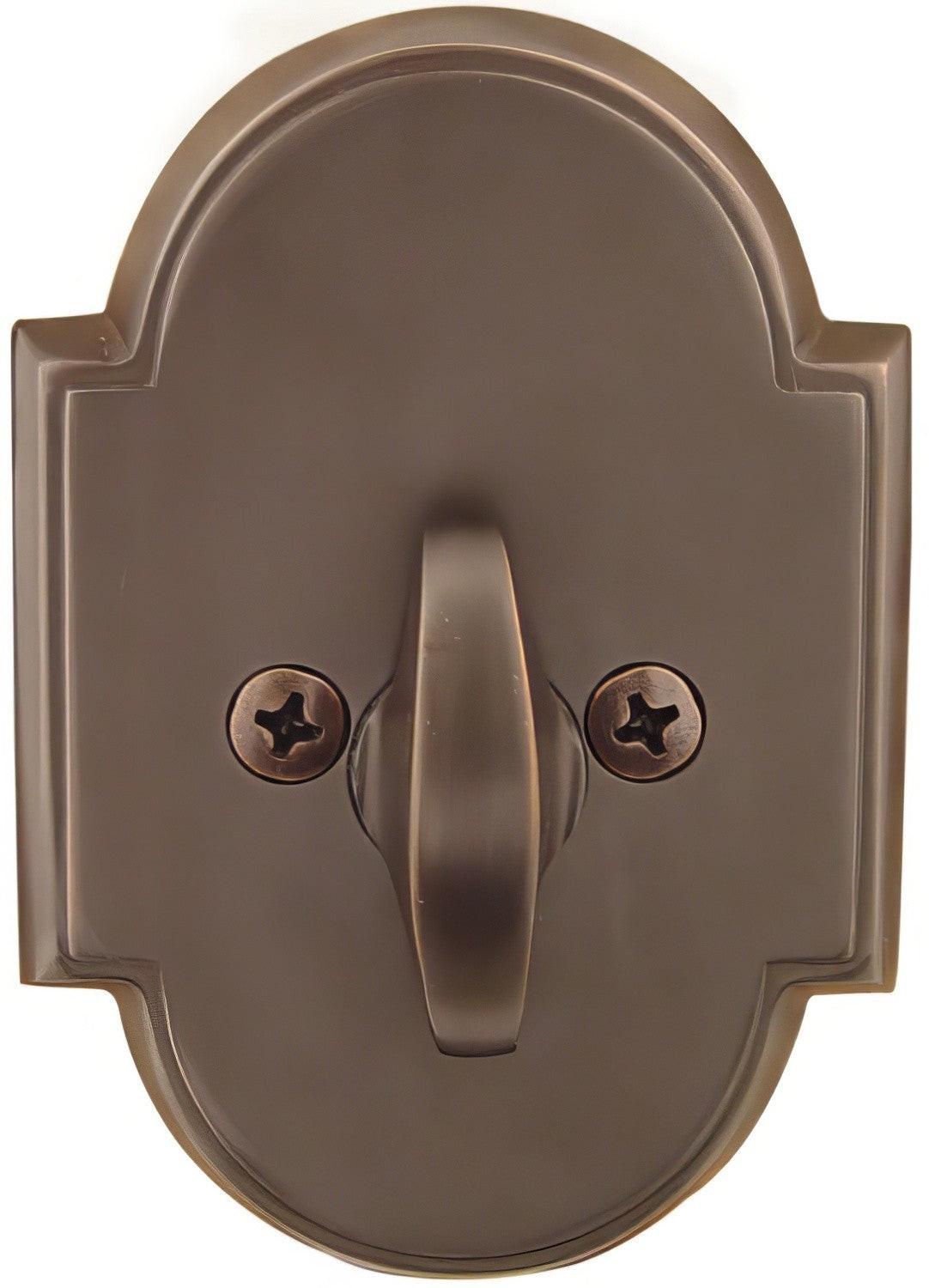 Emtek #8 Style Brass Modern One-Sided Deadbolt.